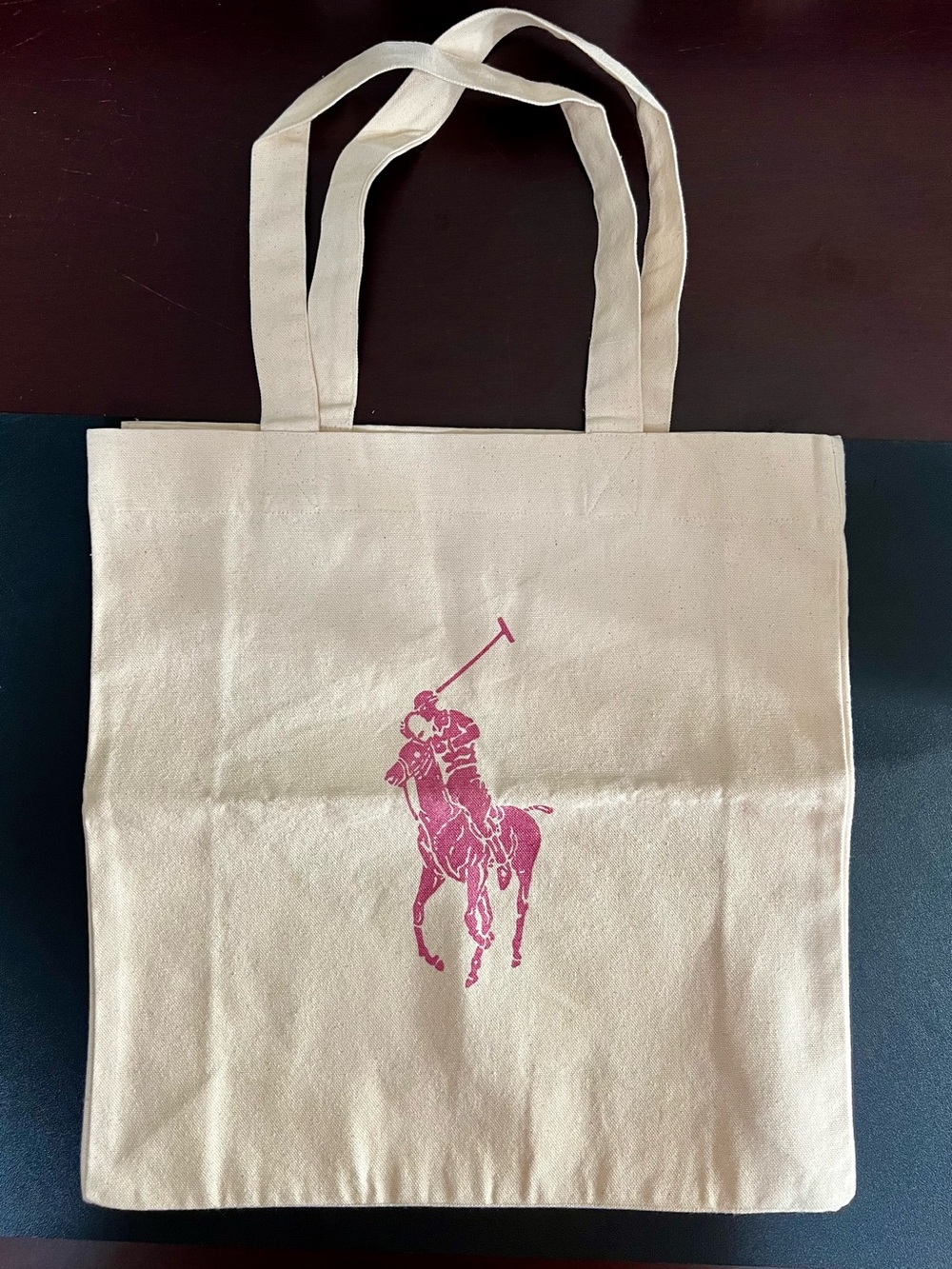 POLO RALPH LAUREN Pink Pony 100% Organic Cotton Shopper Tote Bag - Picture 2 of 7